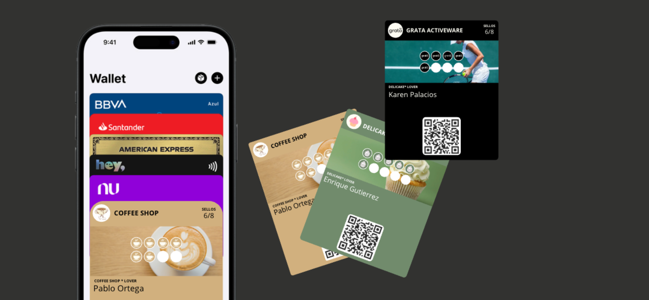 Personaliza tus tarjetas con tus colores, logo y sellos.