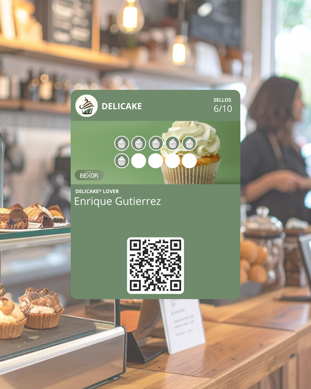 Tarjeta de lealtad digital Bexor en Apple Wallet y Google Pay - Ejemplo 1